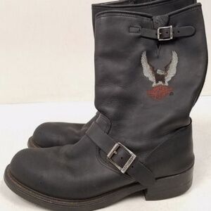 Harley Davidson Pull on Steel Toe Motorcycle Boots Men's Size 8 W - 91029